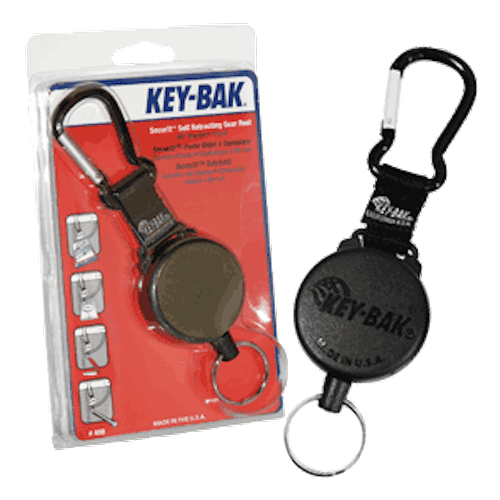 KEY-BAK-D-CLIP POLY CORD 48" Self Retract Key Reel-W/Carabiner Free Post-KB488B - Picture 3 of 4