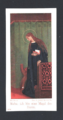 antique saint - image pieuse-holy card Mary I am the servant of the Lord