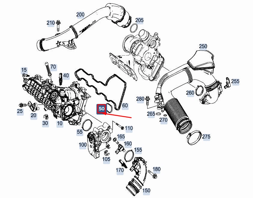 NEU MERCEDES-BENZ A W177 ANSAUGMODUL ELASTOMER FORMGELANDE 