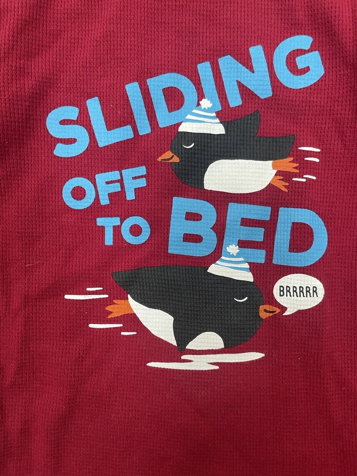 Carter's Kid Boys 2-Piece Cute Penguins Thermal Shirt & Fleece Pants PJs Multi 4 - Image 3 of 4