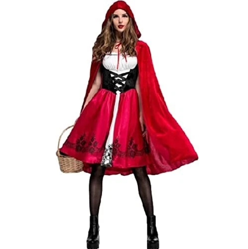 Adult Bodice Style Dress Little Red Riding Hood Halloween Fancy Dress Costume - Image 4 of 4