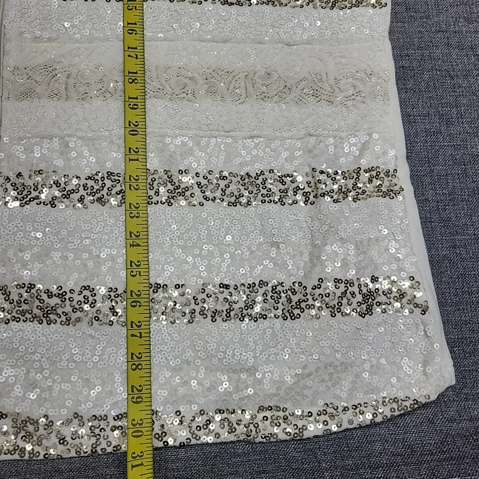 Quacker Factory Lace and Sequin Zip Front Velour Jacket 3X Plus Size Off White - Image 3 of 4