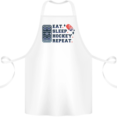 Eat Sleep Hockey Repeat Ice Street Baumwollschürze 100% Bio