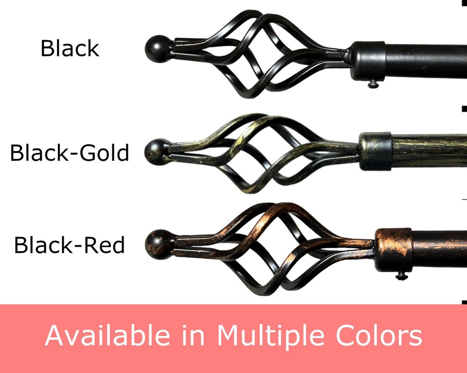 Pack of 2 Adjustable Window Curtain Rods - Sizes For all windows! Cage ...