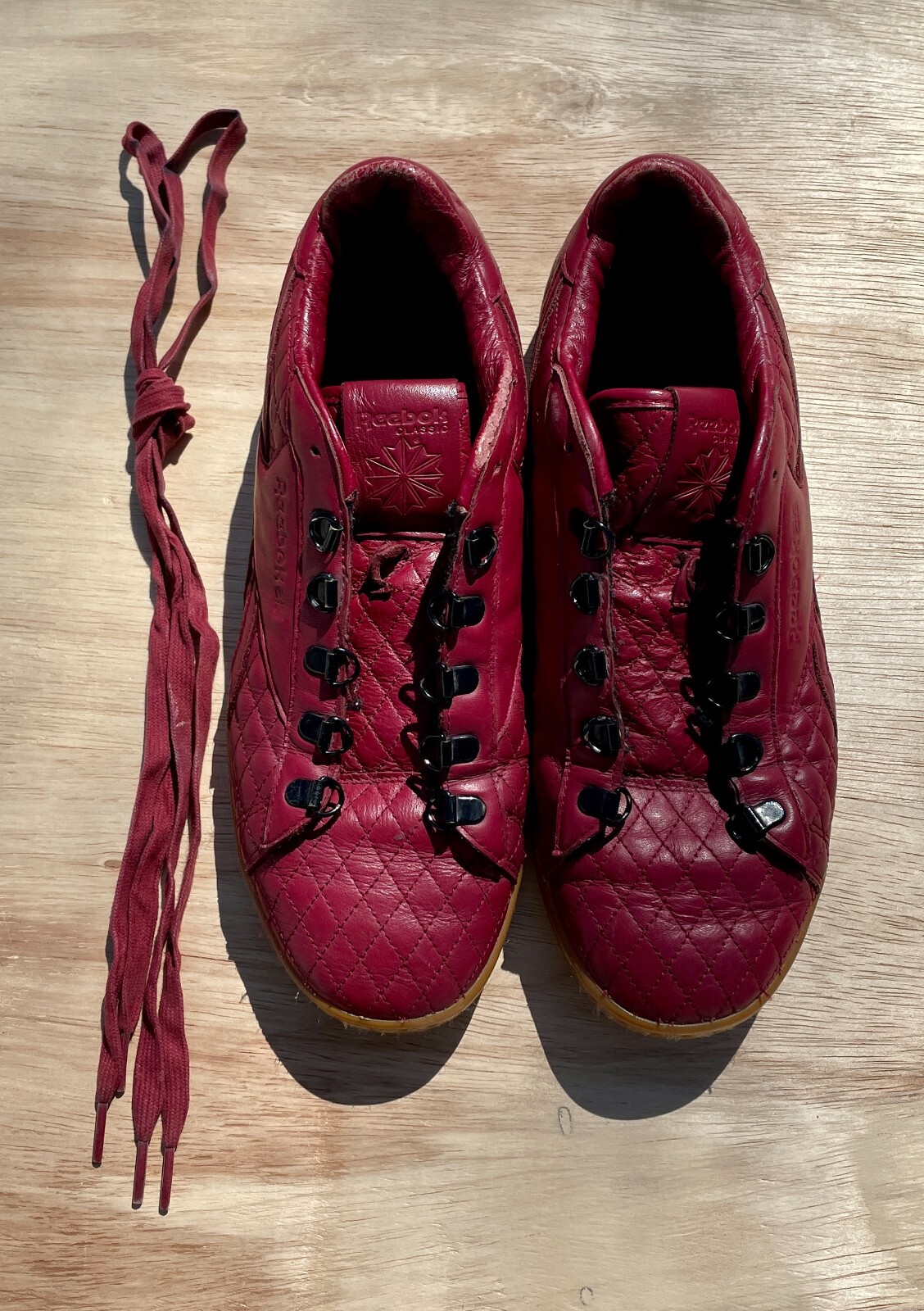 REEBOK NPC BD2643 Sneakers Shoes Lace Up Leather Men Maroon Size US 10.5 VIETNAM