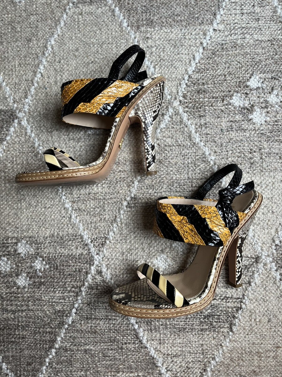 靴 PRADA Python Leather Strap Mules PRADA Python Leather Strap Mules