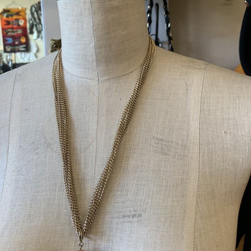 Vintage Sarah Coventry Multi Chain Necklace Detachable Tassel Gold Tone 1970 - 第 2/6 張圖片