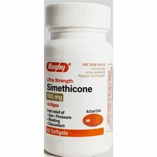 Rugby Simethicone Gas Relief 180mg 60ct -(Compare to Phazyme) Exp 08-2027