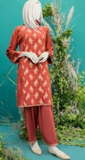 New Pakistani Shalwar Kameez Stitched JJ -PRET- 3 Piece  Size: M 