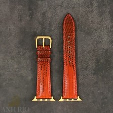 Lizard Leather Apple Watch Band for 49, 45, 44, 41, 38, 40, 42mm Butterfly Clas