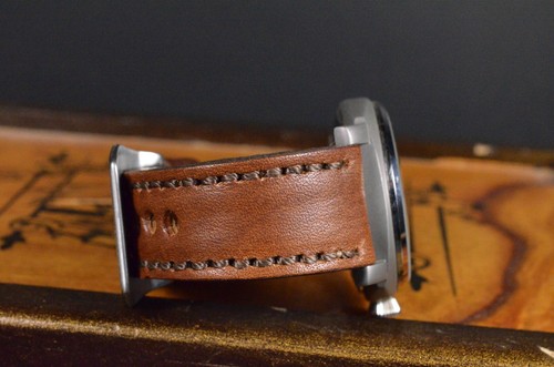 MA WATCH STRAP 26 24 22 MM NIEBLA 4 BROWN CALF LEATHER VINTAGE BAND FITS PANERAI - 第 4/12 張圖片