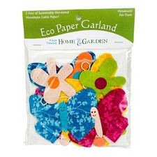 Eco Paper Paper Butterflies Garland 5 Ft Fair Trade Birthday Bunting Child Room