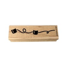 Confetti Streamer Stampin Up 1997 Writing Words Wooden Rubber Stamp