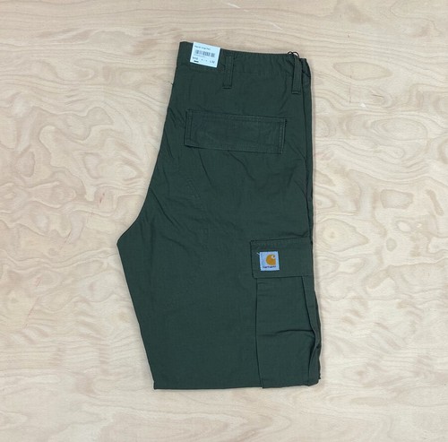CARHARTT Wip Regolare Pantaloni Con Tasconi Cypress risciacquati verde  spedizione mondiale | eBay