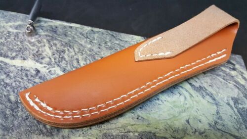 Knife Sheath Brown Leather Belt Pouch to 5 1/2" Fixed Blades Classic Hunting EDC - Picture 4 of 5