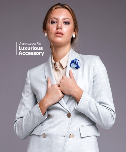 Vittorio Vico Men's Formal Two-Tone Flower Handmade Lapel Pin, 22 Colors - 第 146/154 張圖片