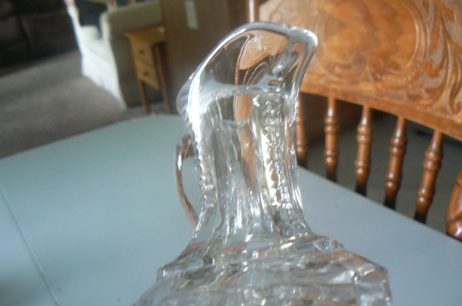 Old Antique Vtg 19th C 1870s Pillar Molded Glass Bar Bottle Pontiled