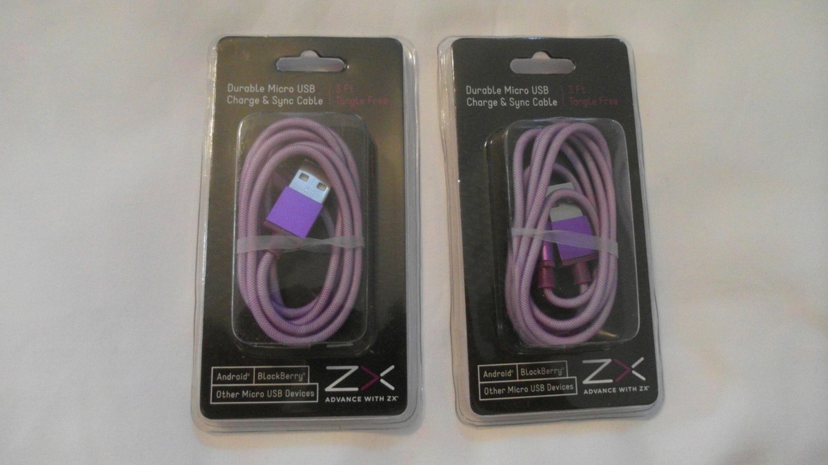 2 ZX Durable Micro USP Charge & Sync Cable 3 Feet Tangle Free