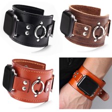 Punk Bracelet Leather Watch Band Strap For Apple iWatch Series 8 6 5 4 3 38-49mm