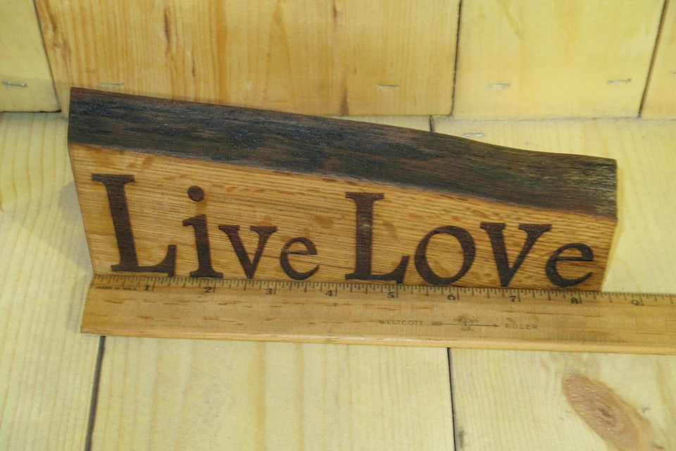 Live Love Country farmhouse cabin Rustic Primitive wood Sign USA - Image 2 of 2