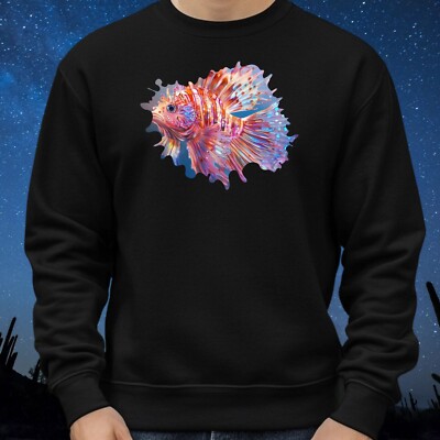 Holographic Fish Sweatshirt Cosy And Perfect For Any Occasion Sbis4XL