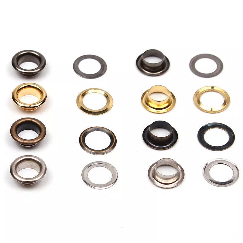 Homemaxs 50 Sets Hole Metal Rings Shoe Hole Eyelets Grommet Fabric Eyelets Kit Eyelets Grommets, Size: 1.5X1.5CM