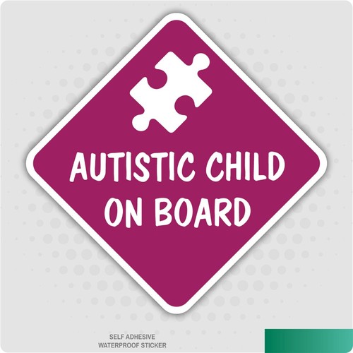 Autistic Child on Board Sticker Car Child Children Autism Safety