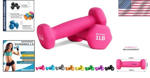 Versatile 1lb Neoprene Dumbbells for Strength Training - Ideal for Everyone - Picture 2 of 9