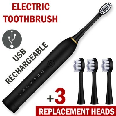  Rechargeable Sonic Electric Toothbrush Brush Heads Toothbrushes for Adults Kids