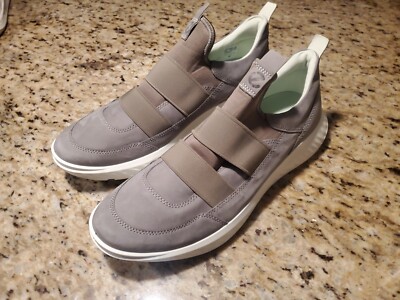 NEW ECCO Mens Grey/Brown Ath-1FTRM Alpha Slip-On Tex Sneaker US 12  13.0 EU 47