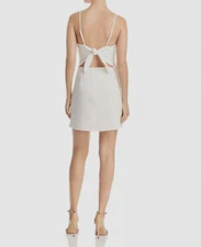 $128 French Connection Women's Ivory Tie-Back Sweetheart Mini Dress Size US 2