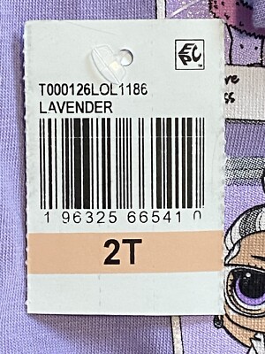 LOL Surprise Fashion Dolls Short Sleeves T-shirt Purple Size 2T