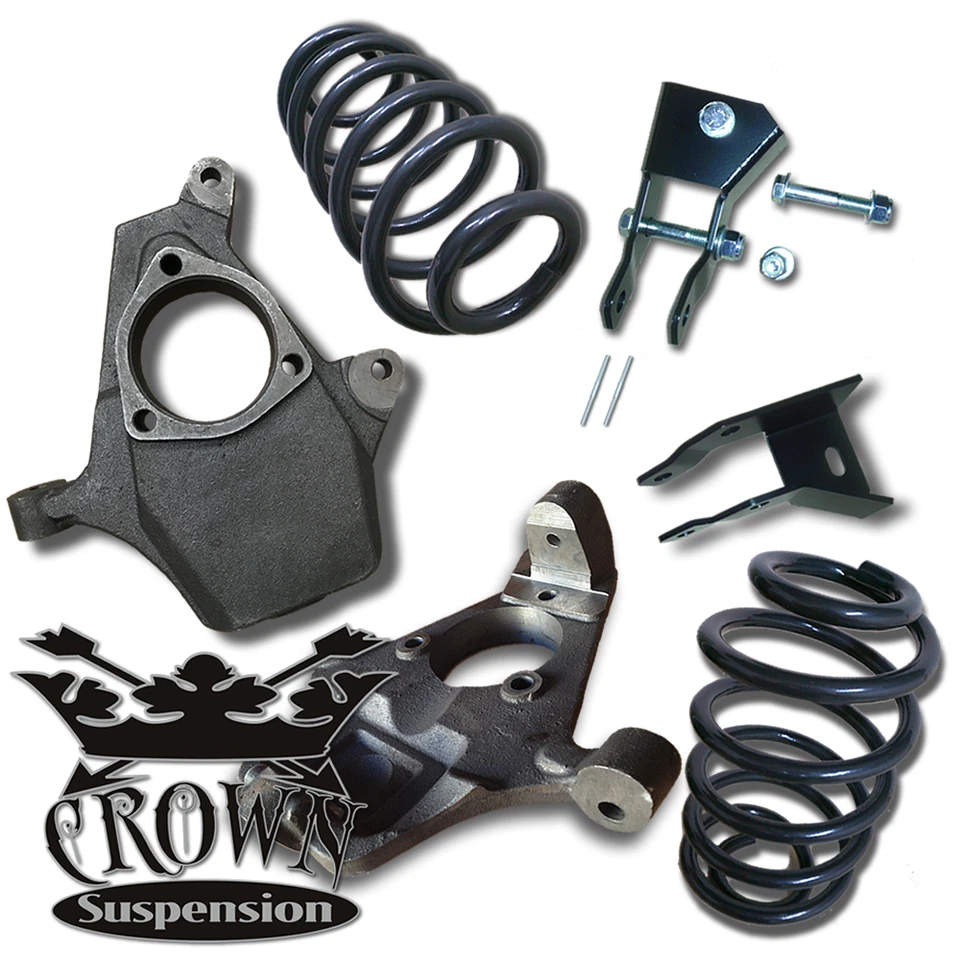 Crown Suspension 2015-2020 Tahoe Yukon 2/4 Lowering Kit Spindles Coils Springs - Image 2 of 4