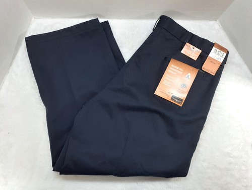 Haggar Work To Weekend Khaki Pants Classic Fit Pleated 40x30 Navy Cotton NWT