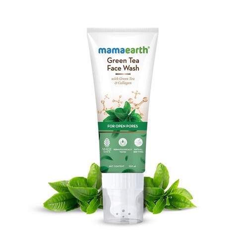 Mamaearth Green Tea Face Wash With Green Tea & Collagen For Open Pores - 100 ml - 第 1/4 張圖片
