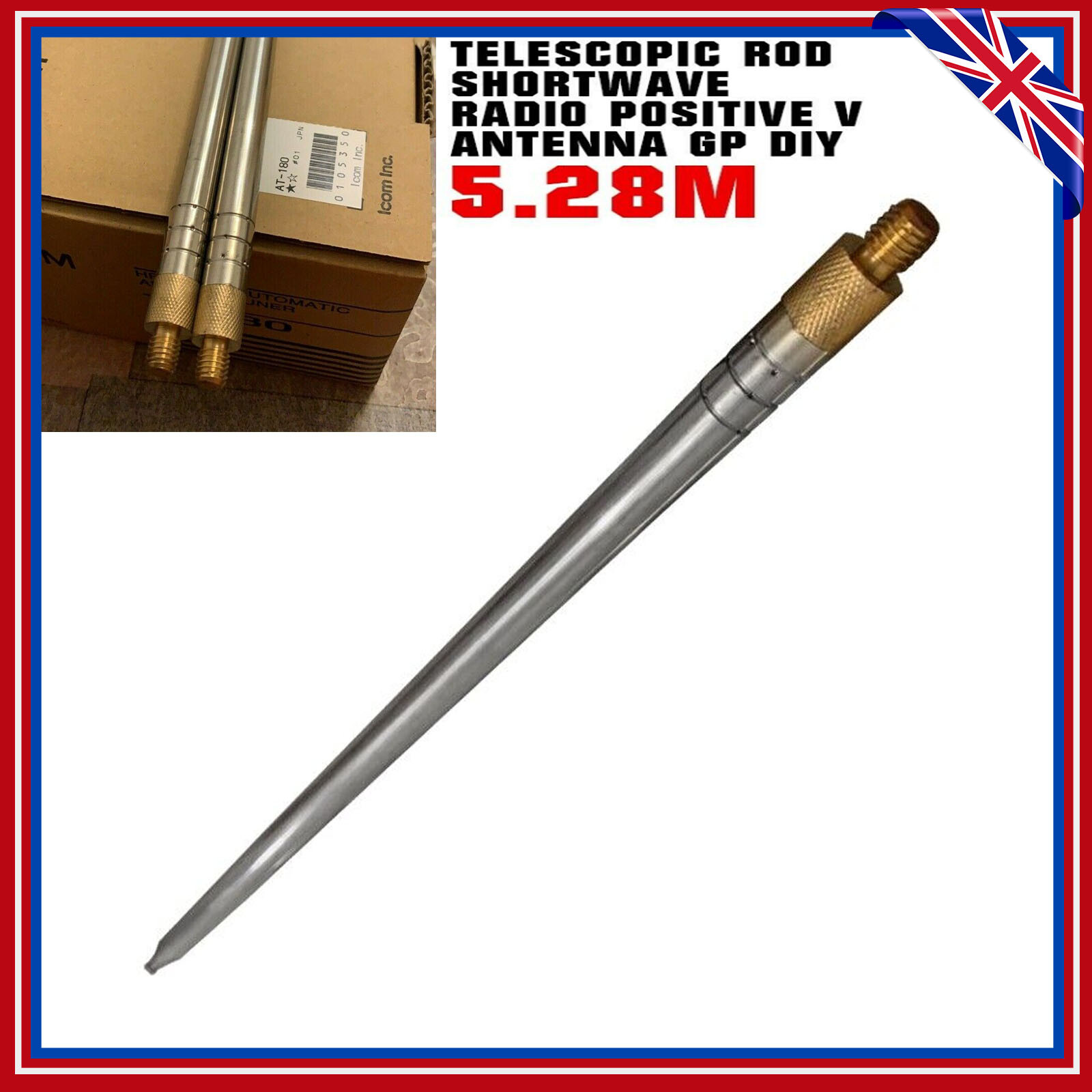 5.28m Super Long Telescopic Rod Shortwave Radio Positive V Antenna GP