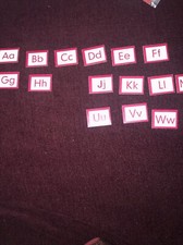 Red  White Magnetic Alphabet Upper  Lower Case Letters-Missing I.