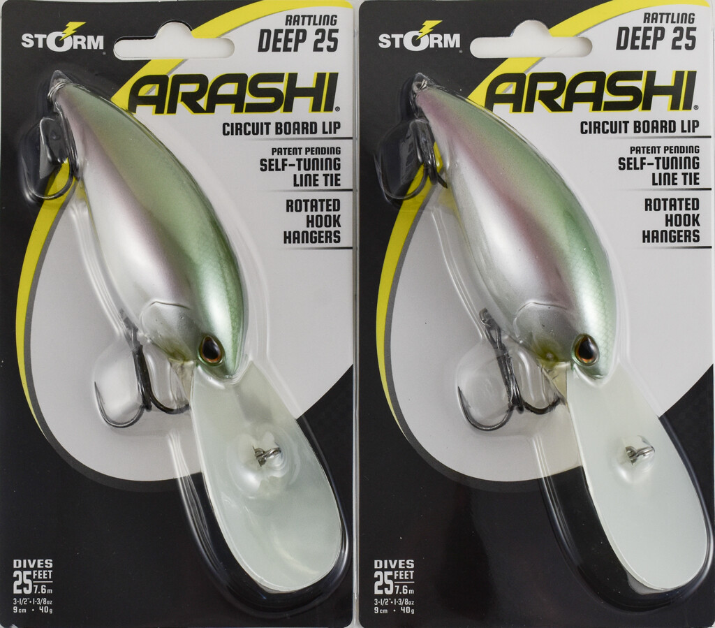 (LOT OF 2) STORM ARASHI RATTLING DEEP 25 ADP25685 1-3/8OZ BLUE BACK HER K3488