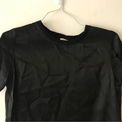 NWT Nation LTD Marie Sateen Boxy Crop Top Tee in Black Size Small Rayon - Picture 5 of 13