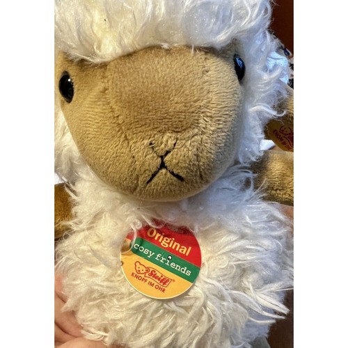 Steiff Cosy Friends Agnello Pecora 110061 Peluche Peluche 10" Giallo Orecchio Tag - Foto 3 di 7