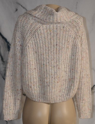 MOON & MADISON Maglione ritagliato grano con macchie multicolore collo cappuccio Medium - Foto 5 di 7