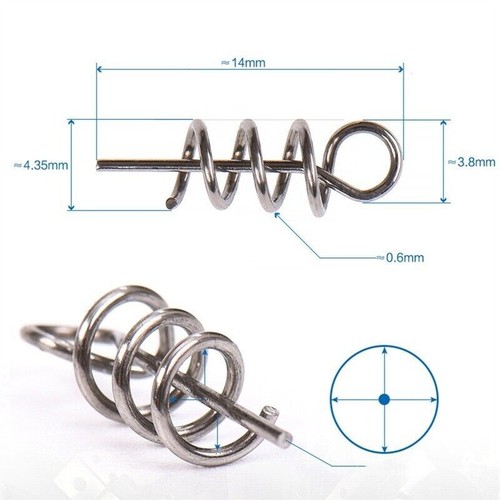 50pcs Worm Fishing Hook Centering Pin snap Latch Needle Spring Twist Crank Lock - Picture 21 of 24