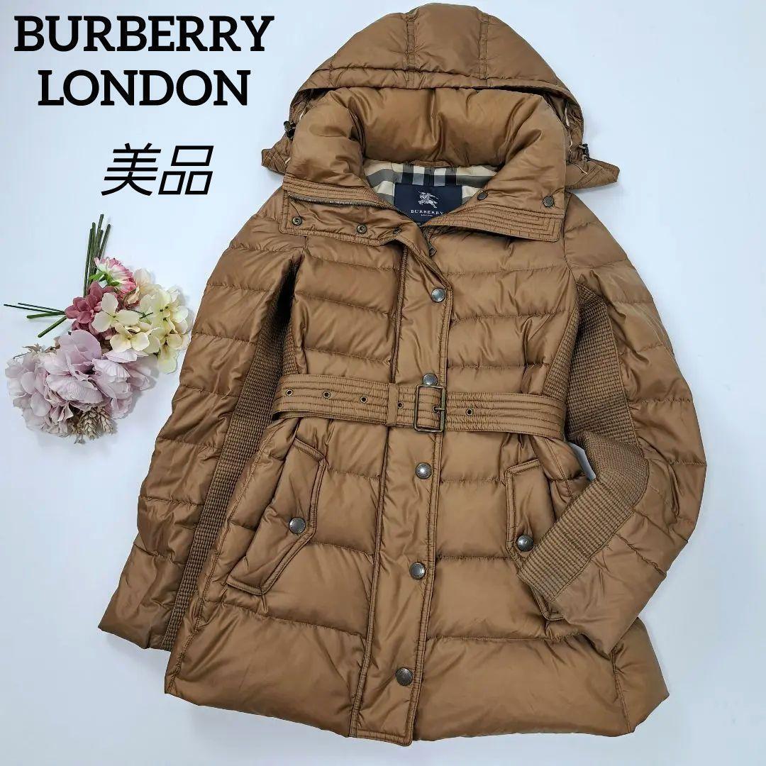 Burberry London Down Coat Jacket Nova Check Hood 2Way Zip Size 38 M