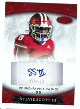 STEVIE SCOTT III 2021 SAGE ASPIRE FOOTBALL ROOKIE AUTO - RED PARALLEL