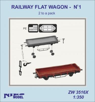 Niko Modell 1:350 Eisenbahn Flachwagen Nr 2 inklusive Fotoätzung (2 to a Pack)