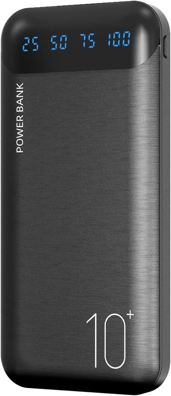 10000mAh Slim Power Bank with Dual USB Charging Ports  