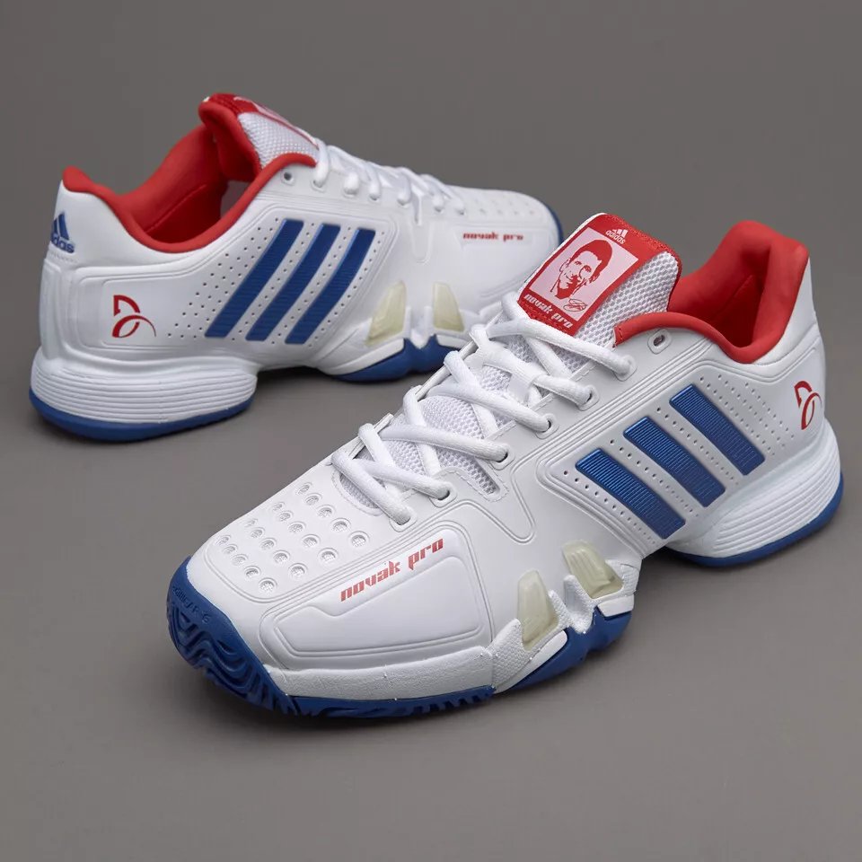 NEW Adidas Barricade Novak Djokovic Pro Men s Tennis Shoe 11.5 White Red Blue