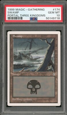 1999 MTG P3K Portal Three Kingdoms #174 Swamp PSA 10 Gem Mint