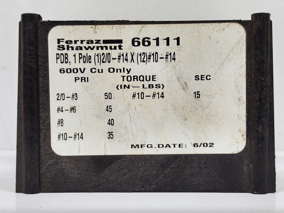 Ferraz Shawmut 66111 Distribution Block - Image 3 of 3