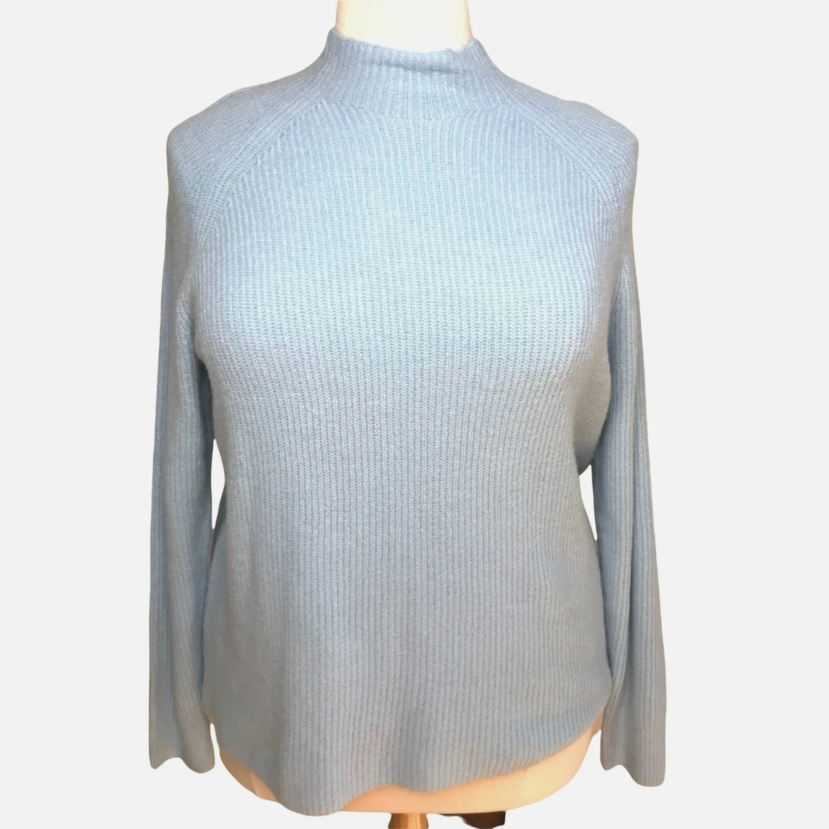 Halogen funnel neck cashmere sweater top